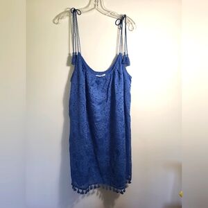 Heartloom blue cut out over lined mini dress women's S  #2000